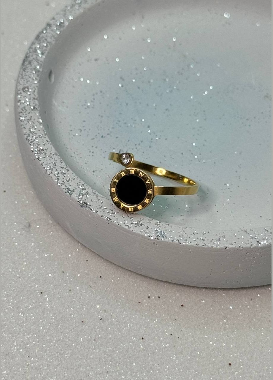 Жіноче кільце відкрите регульоване декор цирконій вставка чорна акрилова римські цифри медична сталь ( ) Xuping Jewelry (330618933)