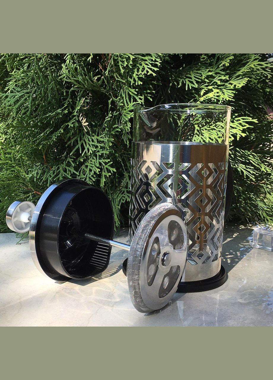 Френчпресс заварочный стеклянный в металлическом корпусе 600 мл Kamille (303211692)