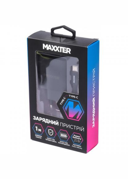 Зарядний пристрій Maxxter 1 usb type-c + cable type-c to type-c (268145972)