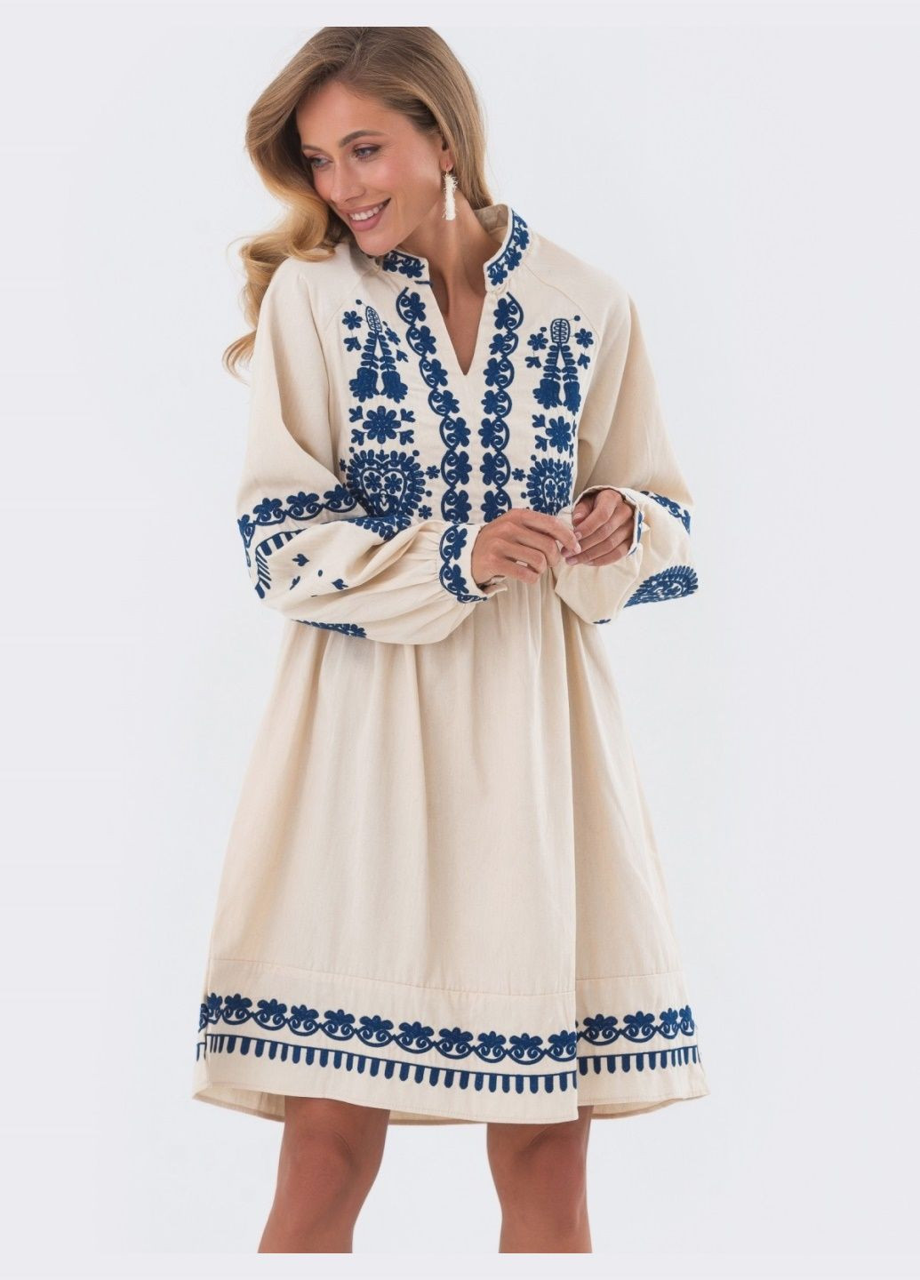платье-вышиванка бежевого цвета Dressa (293508760)