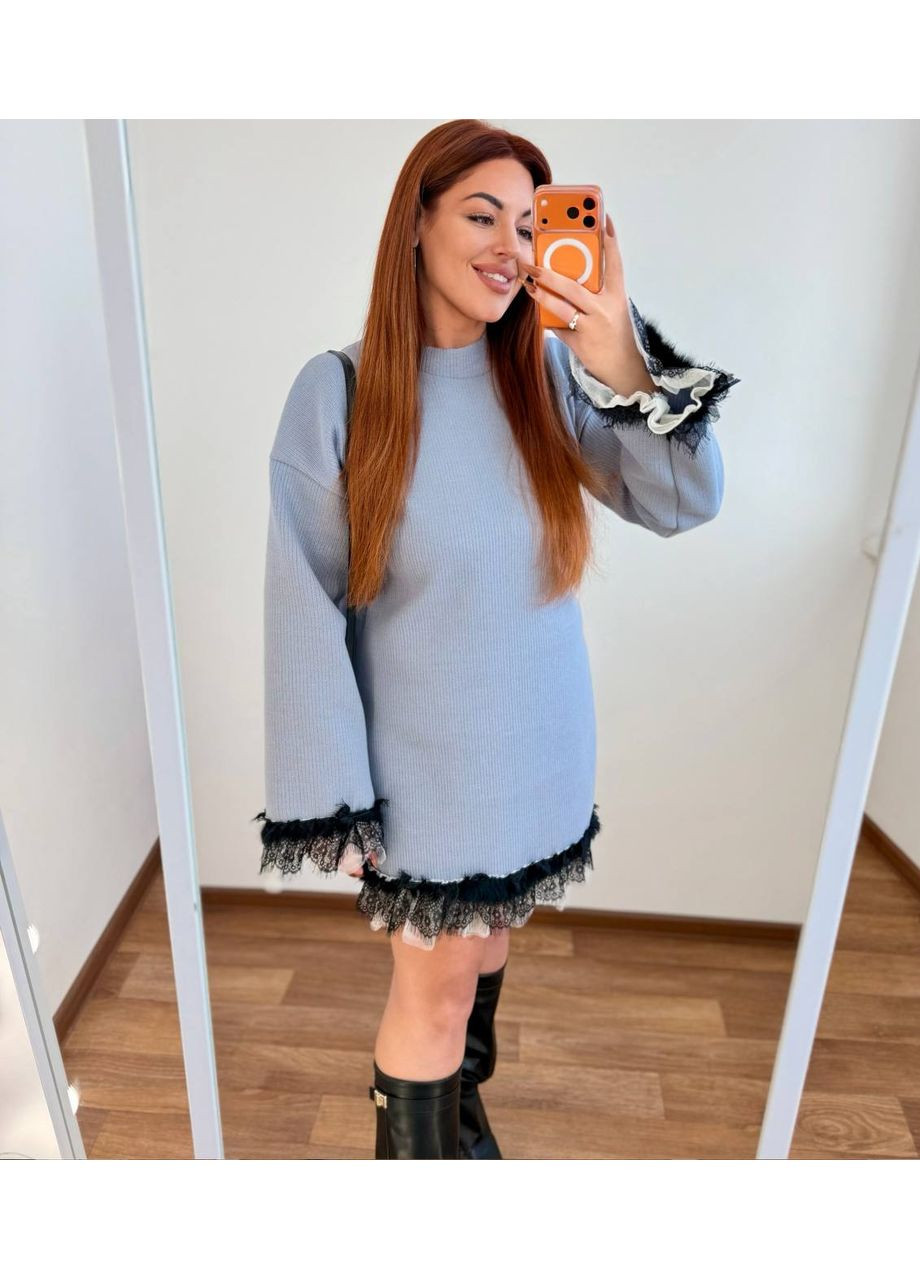 Сіра вечірня сукня з королівського оксамиту — замір в описі Vione однотонна