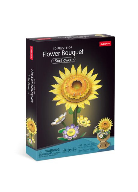 Cubic Fun 3D головоломка-конструктор серии "Букет цветов: Подсолнечник", арт. W3303h (W3303h) CubicFun (369163871)