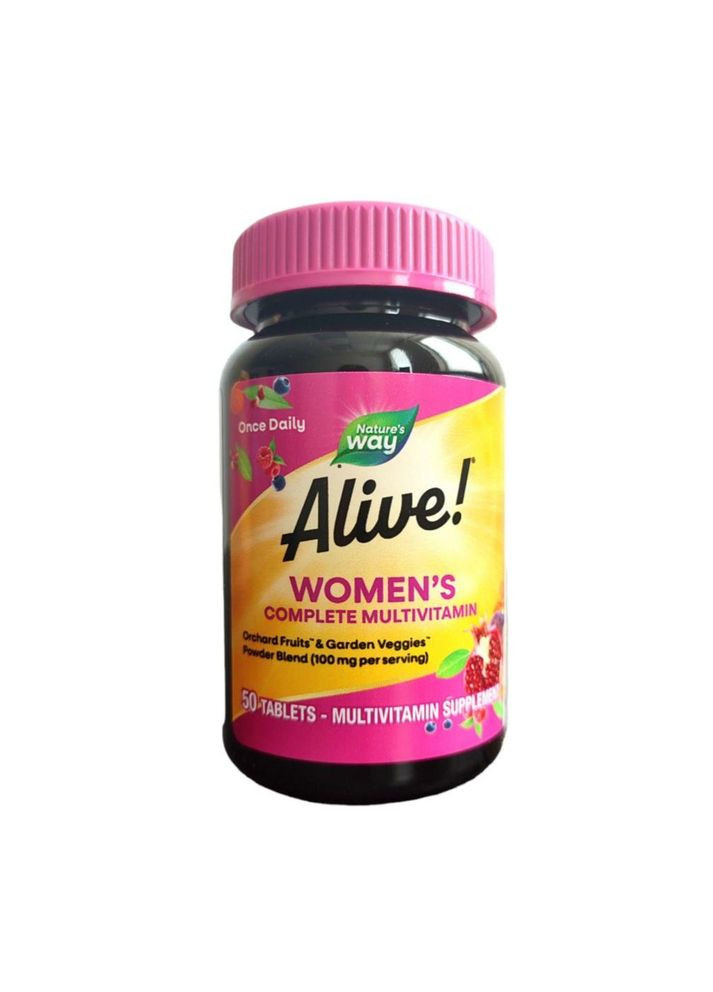 Комплекс вітамінів для жінок Women's Energy Complete Multivitamin Alive! 50 пігулок Nature's Way (289844567)