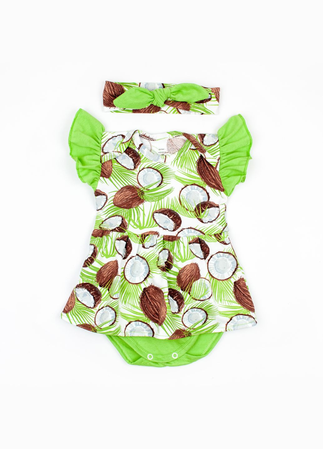 Боди Dexter`s-платье с коротким рукавом и повязкой кокосовые мечты зеленый;коричневый dexter's (292012738)
