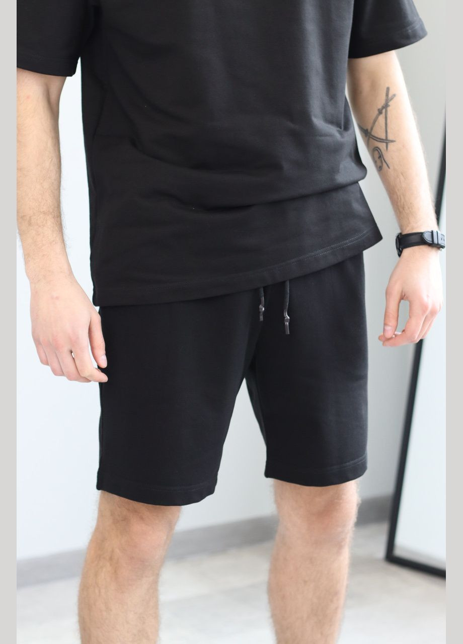 Черный демисезонный мужской костюм, футболка + шорты, разные цвета (размеры:, m, l) No Brand