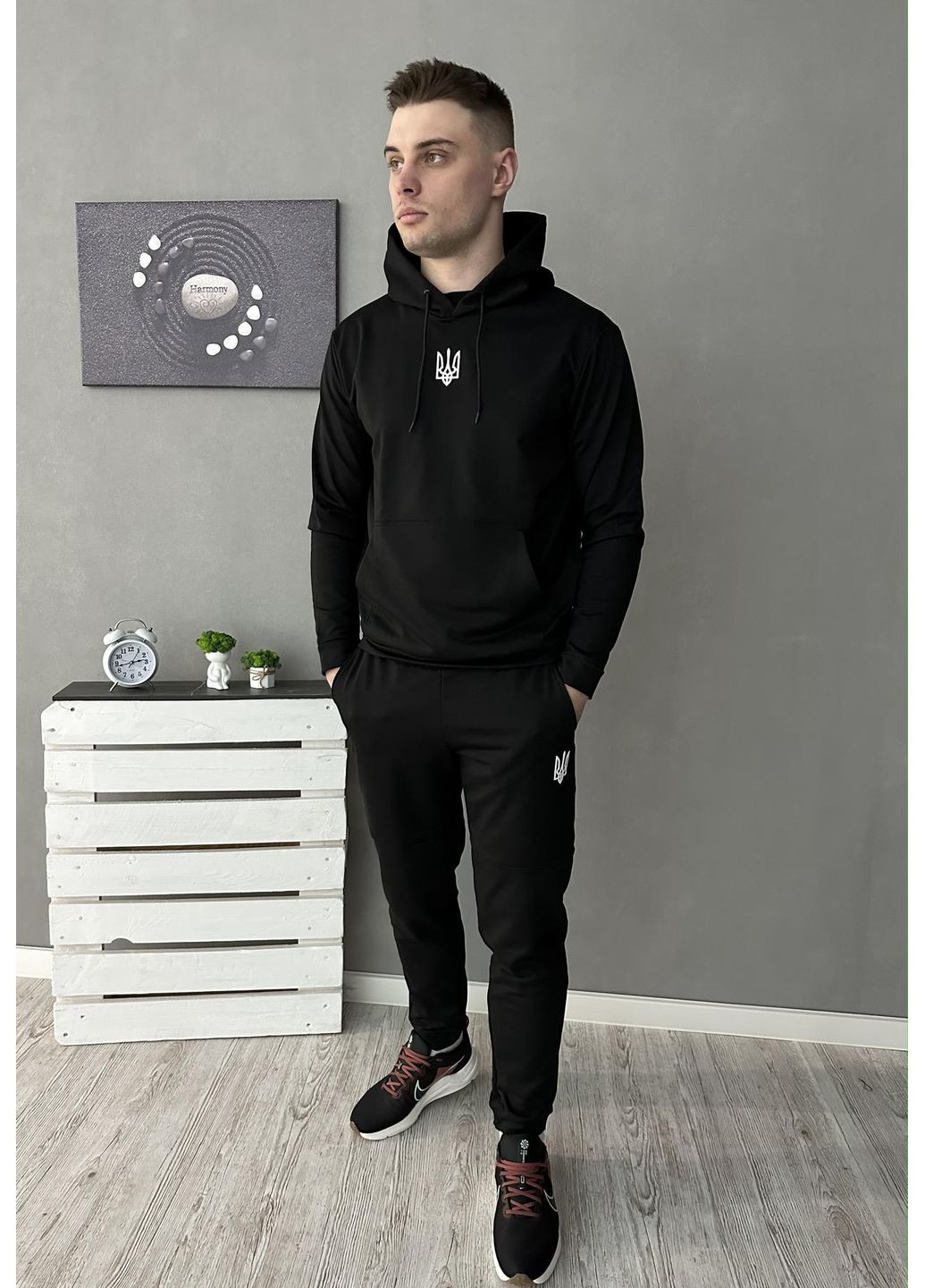 Демісезонний спортивний костюм з лого худі+ штани Luna (349441694)