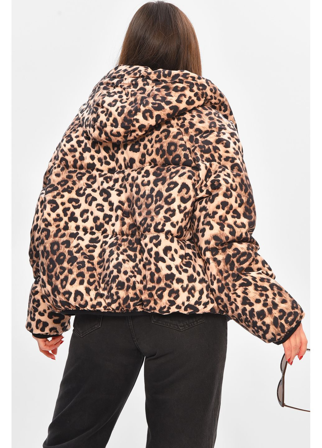 Бежева демісезонна куртка жіноча демісезонна бежевого кольору з принтом Let's Shop