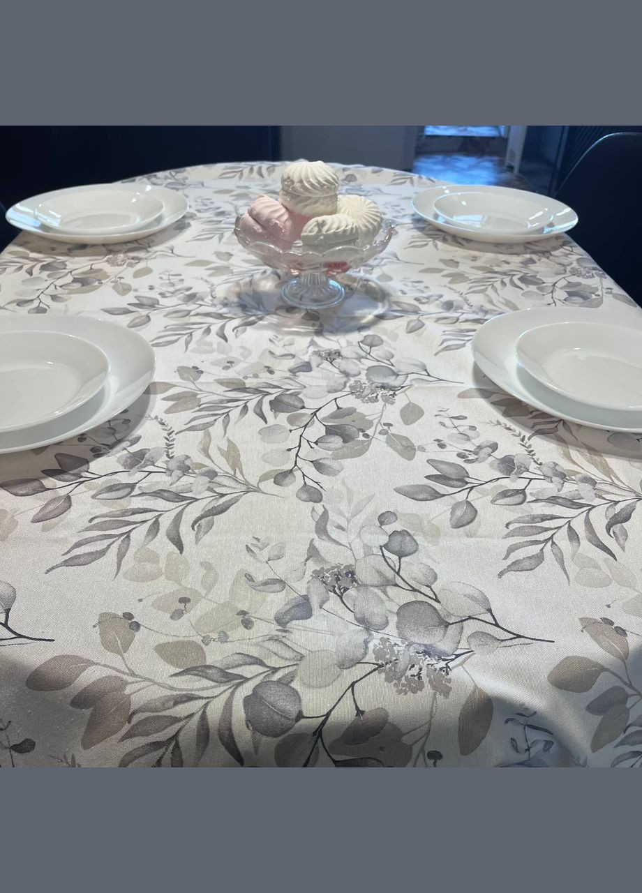 Скатерть водоотталкивающая 140х170см Эвкалипт Серый Malva (305830987)