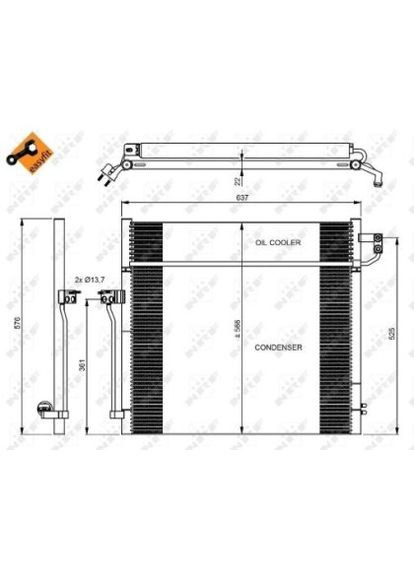 Конденсатор кондиционера MERCEDES GLML-Series 11- (пр-во ) 350080 NRF (366204387)