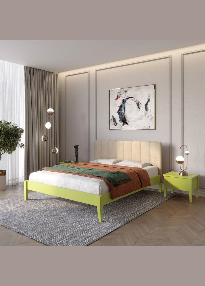 Односпальная деревянная кровать Лондон ДК (S3050G70Y)/Аляска 23 (Бежевый) Б1 70х200 см (MBG-6501) Mebigrand (366085045)