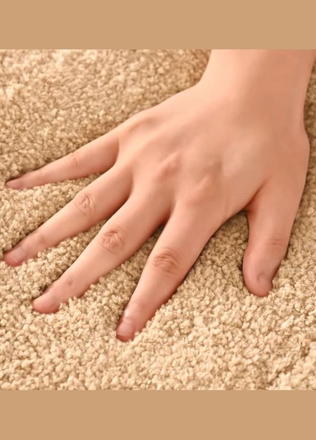 Коврик для ванной комнаты и душа коврик для ног в душевую, микрофибра, атиковский овальный 50х80 см, бежевый No Brand (337342248)