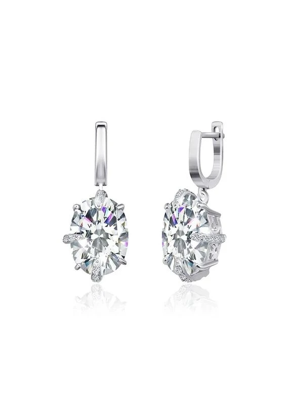 Серебряные серьги «Oval Luxury» AURA (399440909)
