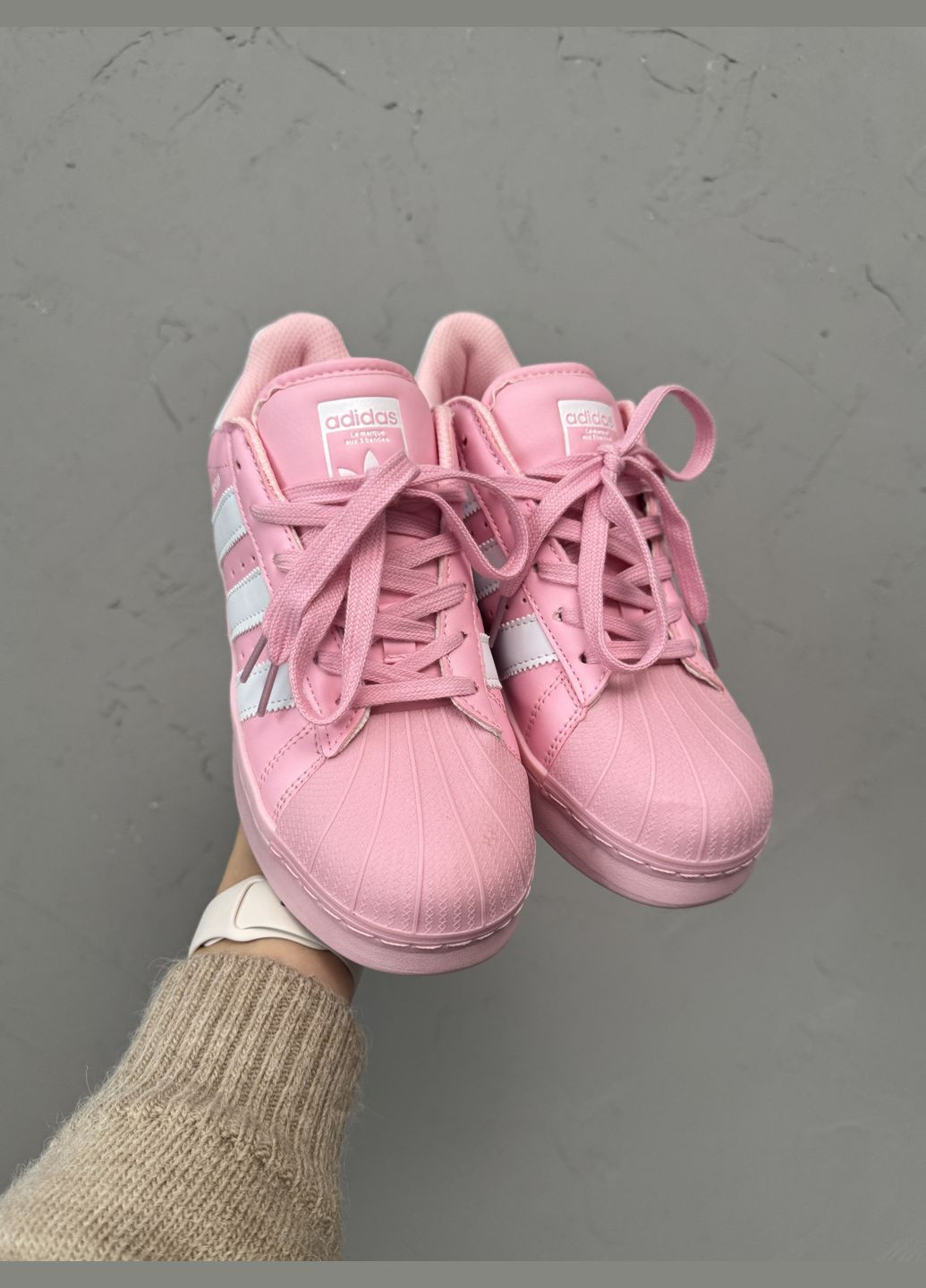 Кроссовки женские Adidas Superstar XLG pink | Адидас Суперстар розовые No Brand розовые демисезоны (316091154)