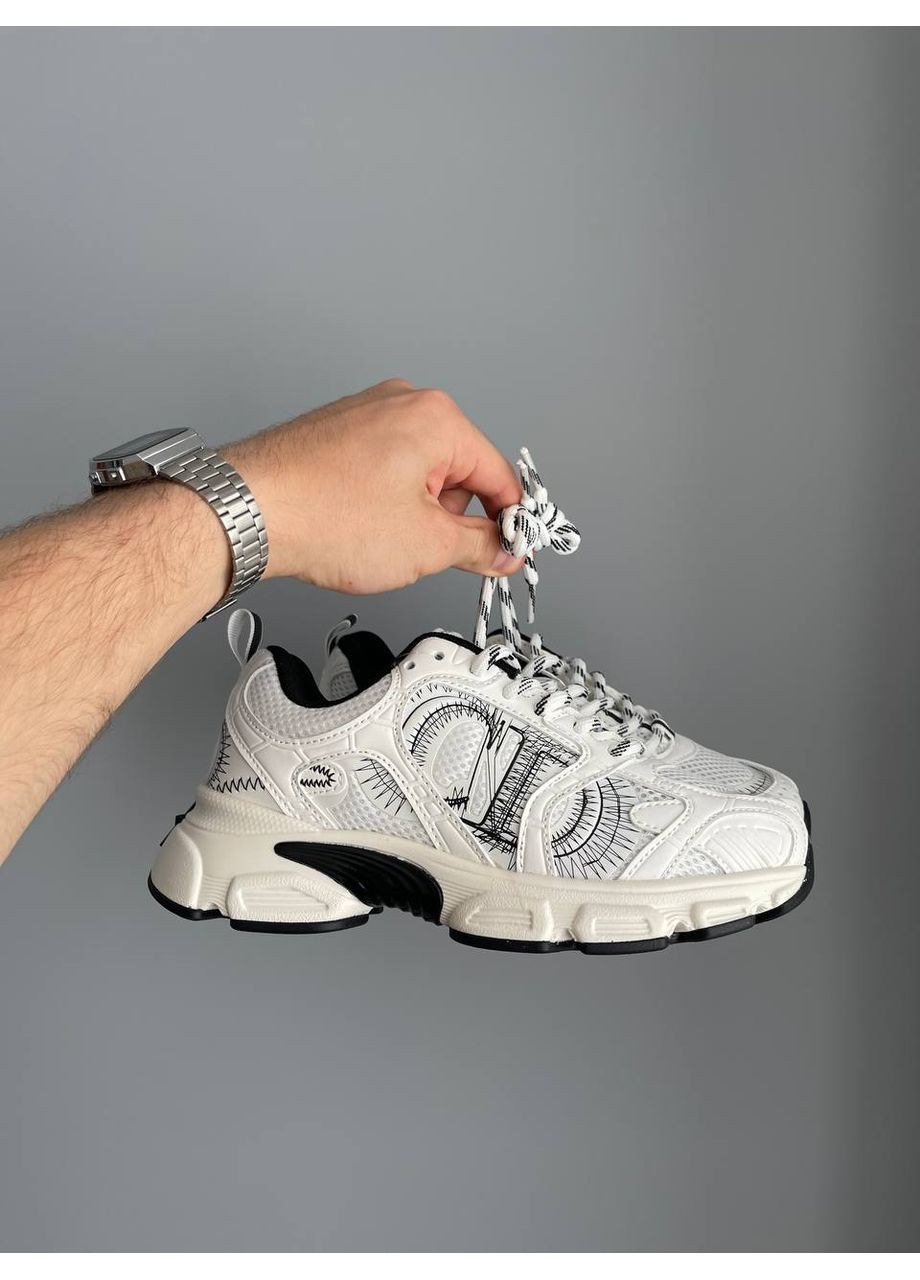 Белые демисезонные кроссовки мужские и женские dior chrono white black | диор хроно белые No Brand