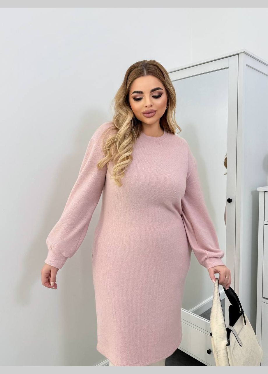Розовое теплое ангорове платье No Brand