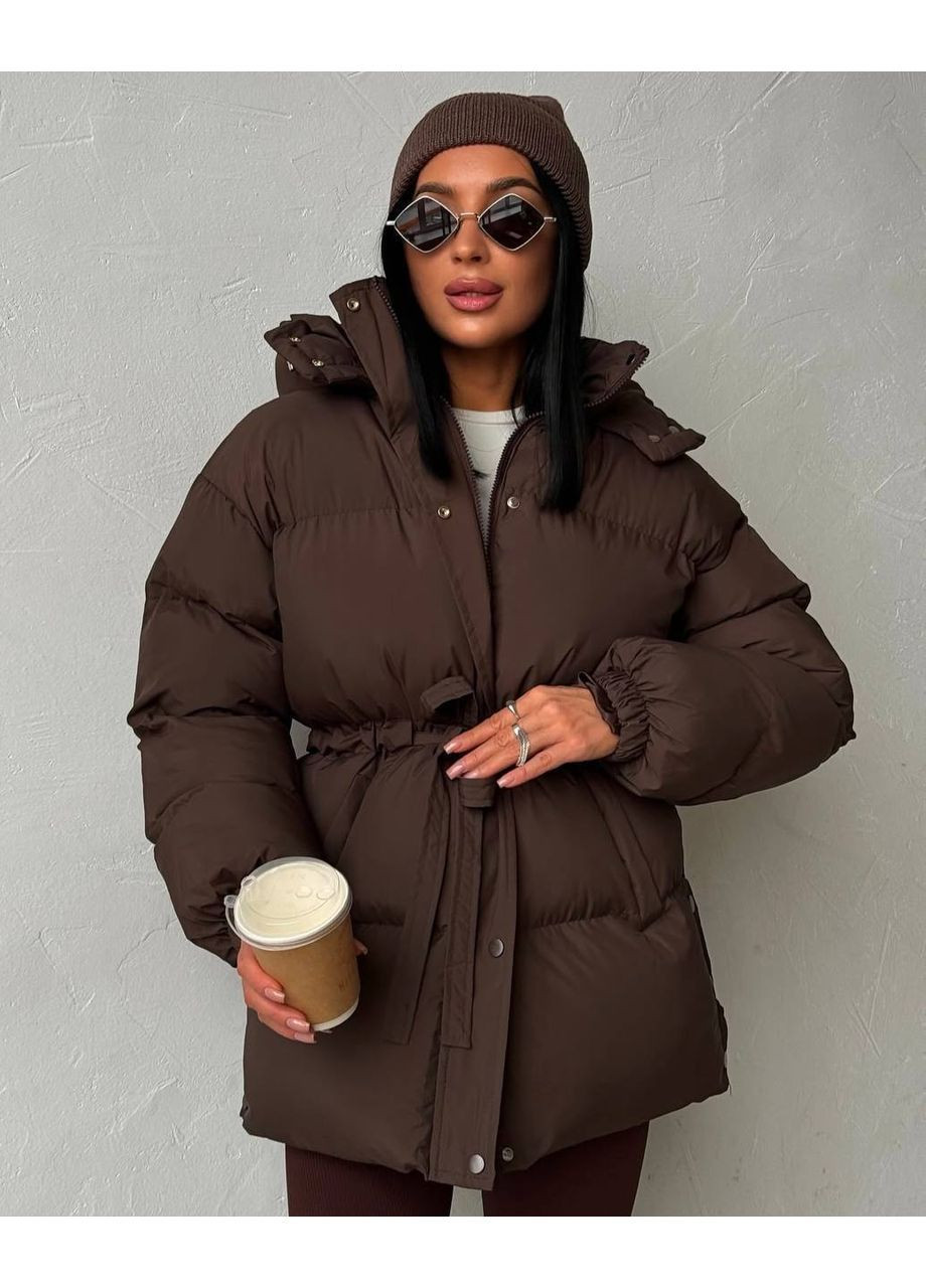 Коричнева куртка жіноча чорного кольору No Brand С 1497 033