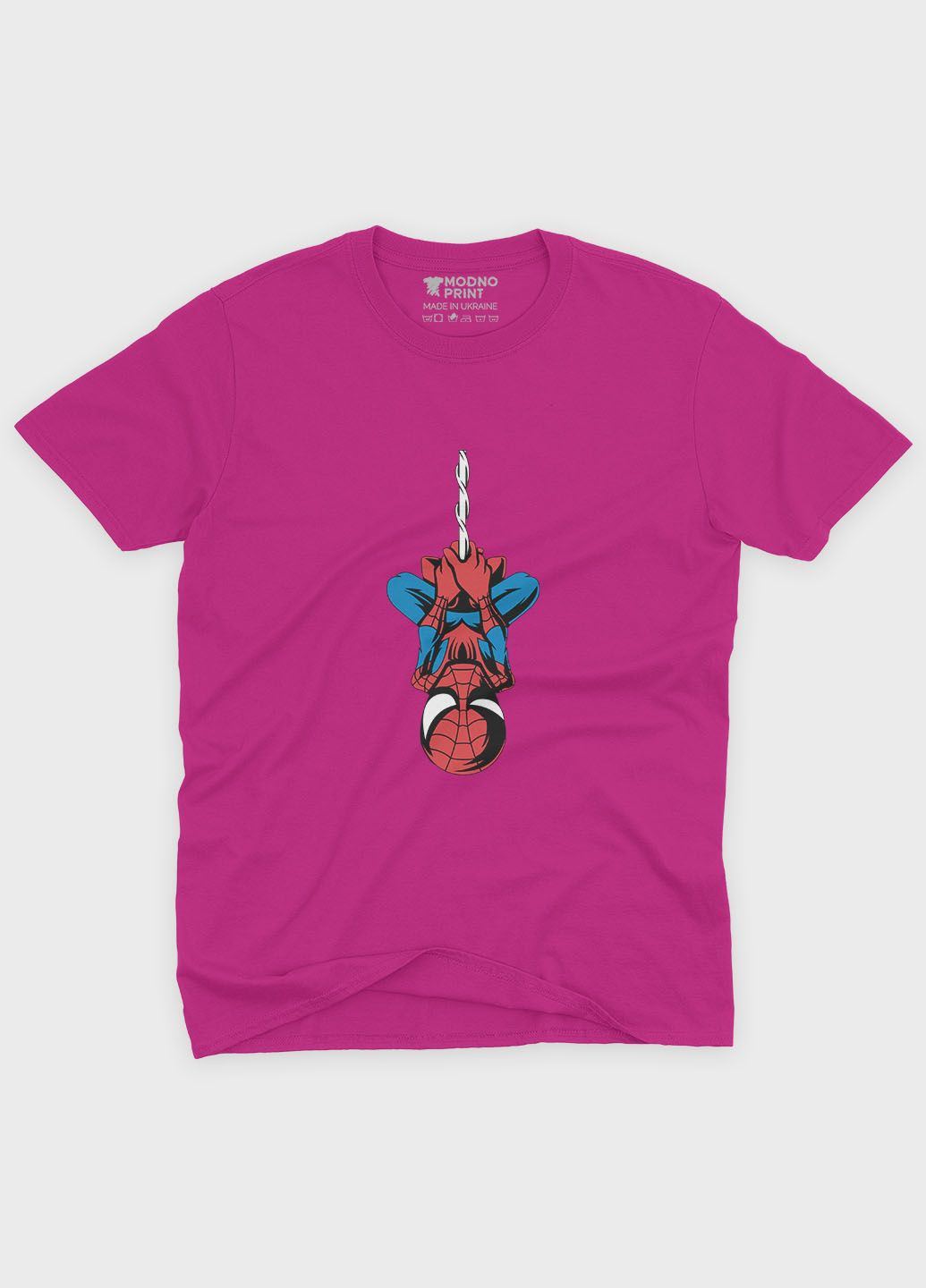 Розовая демисезонная футболка для девочки с принтом супергероя - человек-паук (ts001-1-fuxj-006-014-085-g) Modno