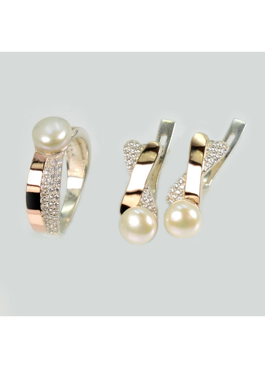 Серебряный набор с золотыми пластинами Silver Style (367112773)