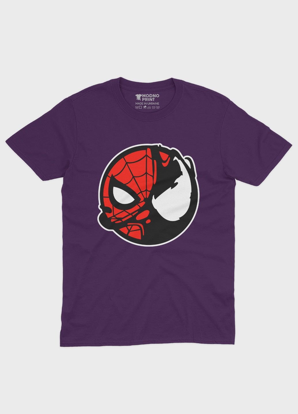 Фиолетовая демисезонная футболка для девочки с принтом супергероя - человек-паук (ts001-1-dby-006-014-100-g) Modno