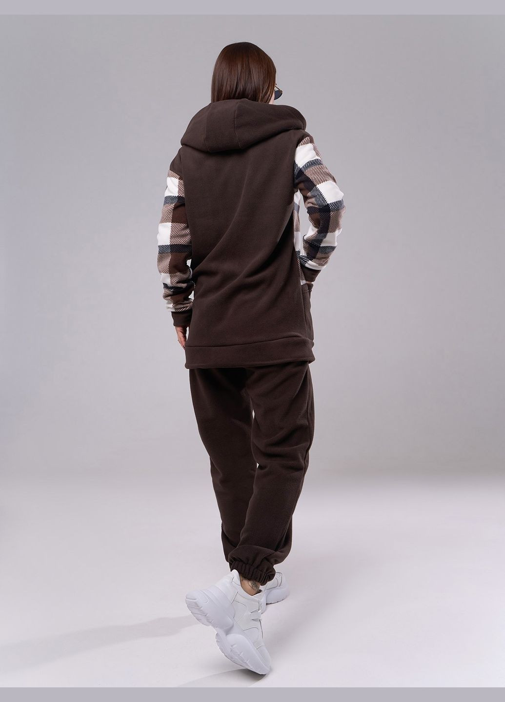 Мягкий флисовый костюм с клетчатой вставкой No Brand (313295034)