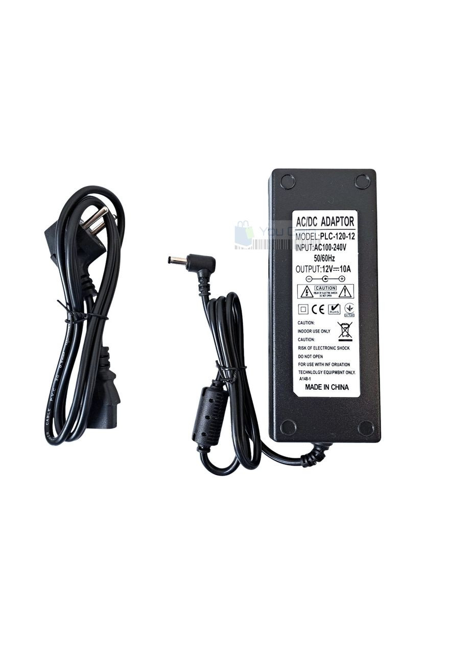 Імпульсний блок живлення 12В 10А (120Вт) "PLC" Series у пластиковому корпусі з мережевим кабелем BIOM (361068447)