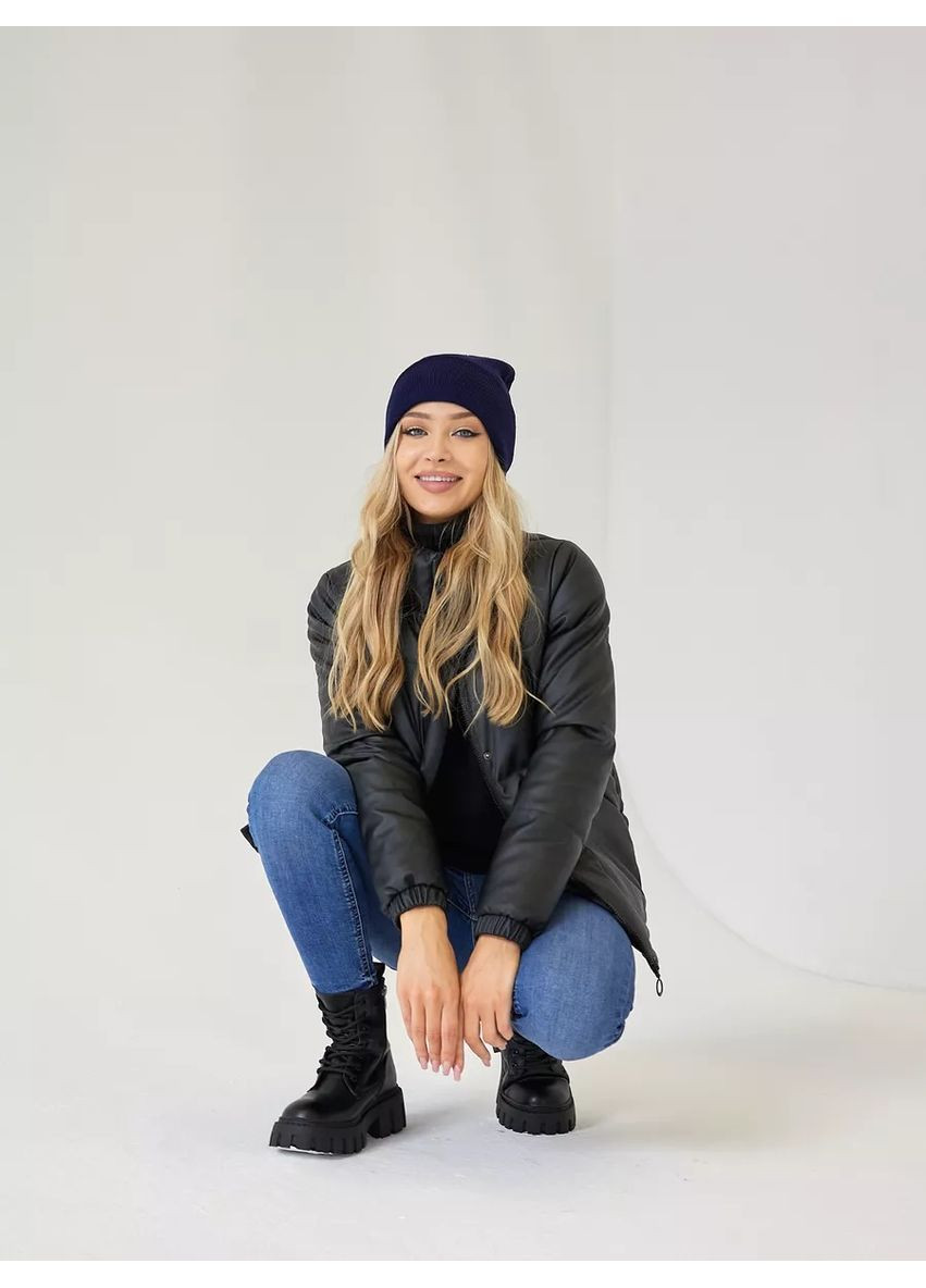 Молодежная двухслойная шапка бини Шорт No Brand Шапка біні шорт лопата (341083833)