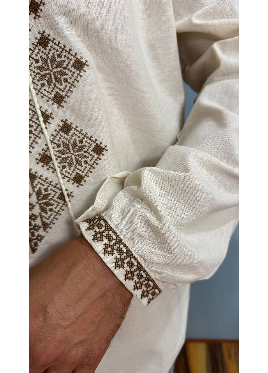 Молочна чоловіча вишиванка зорян молочна ESQ (353849272)