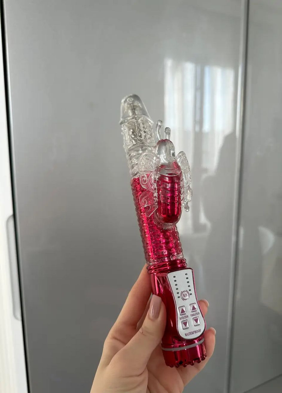 Вибратор двойной Кролик вагинальный для клитора и точки G фиолетовый No Brand (316553383)