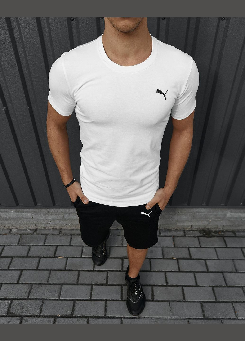 Белая футболка с лого puma Vakko