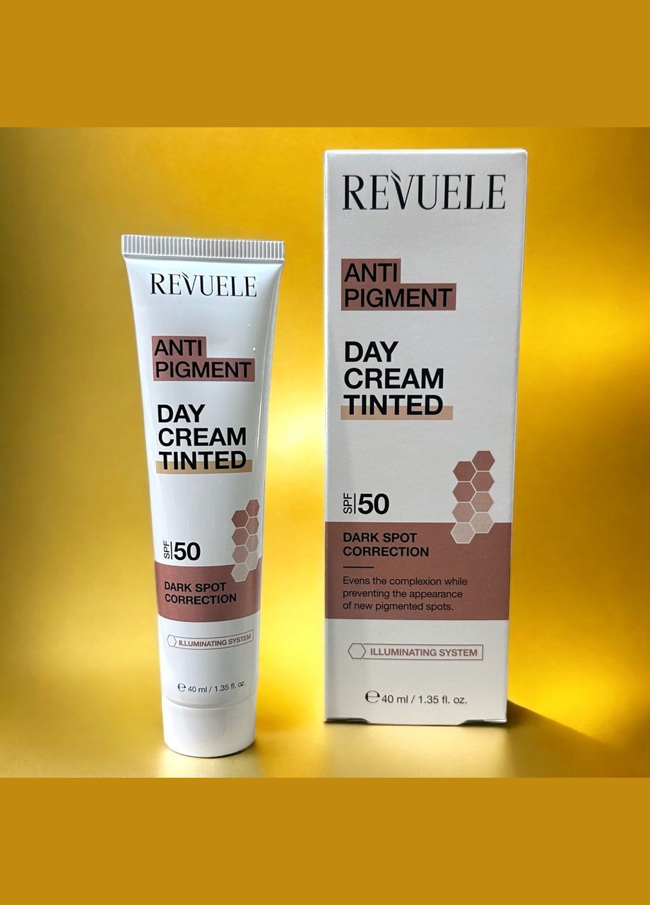 REVUELE Крем для обличчя денний проти пігментації тонуючий SPF 50, 40 мл — Крем, Болгарія (302490457)