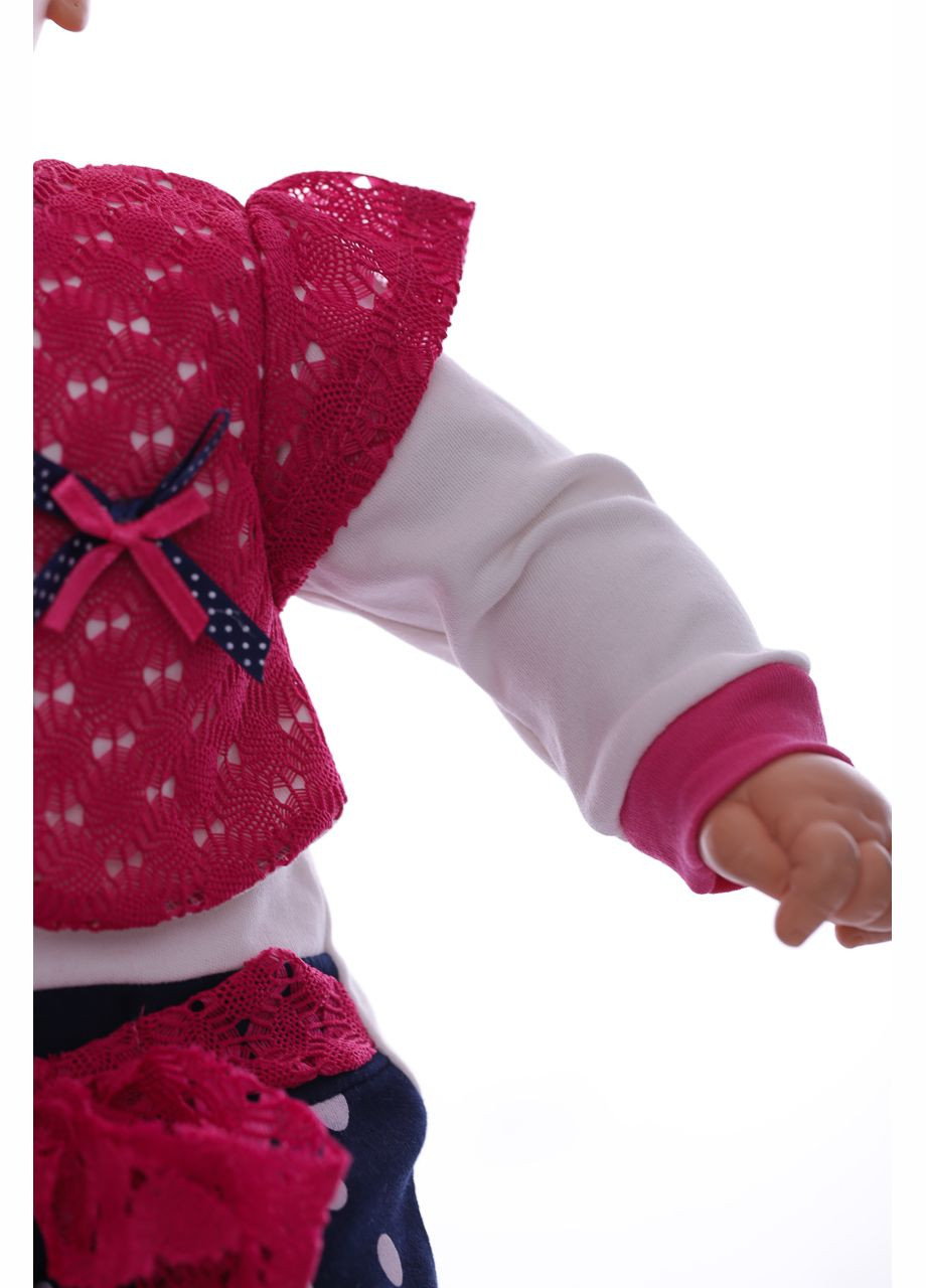 Человечек для девочки трикотажный с поясом малиновый 74 см (37056) BABYKROHA (297197817)