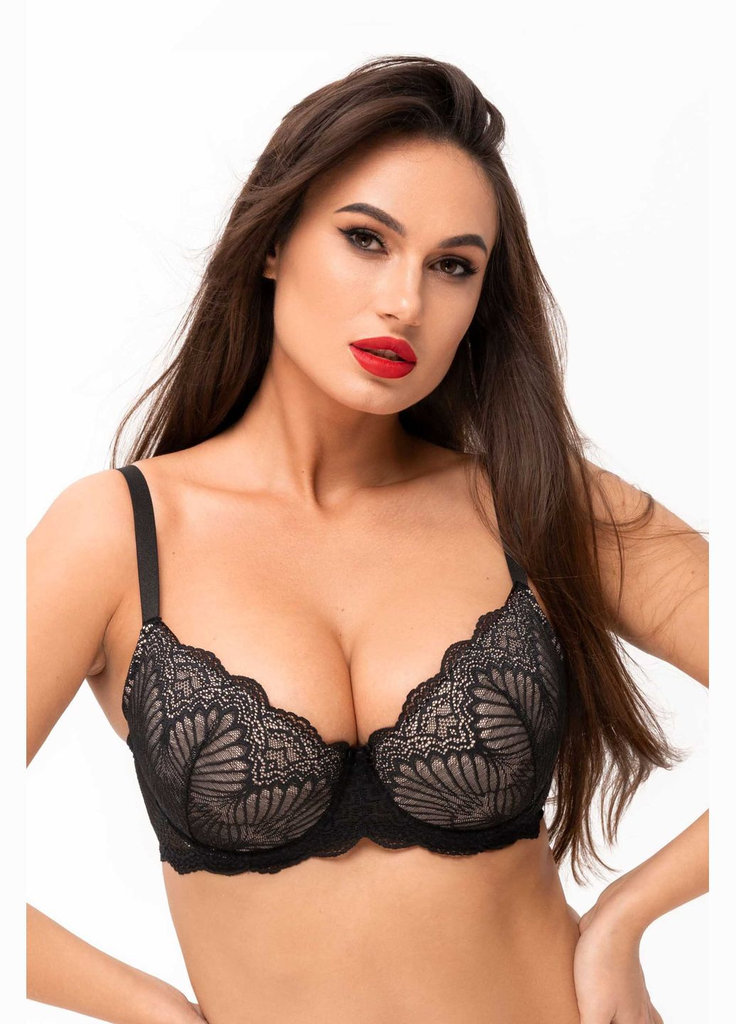 Чёрный бюстгальтер push-up eliza Kalyna полиамид