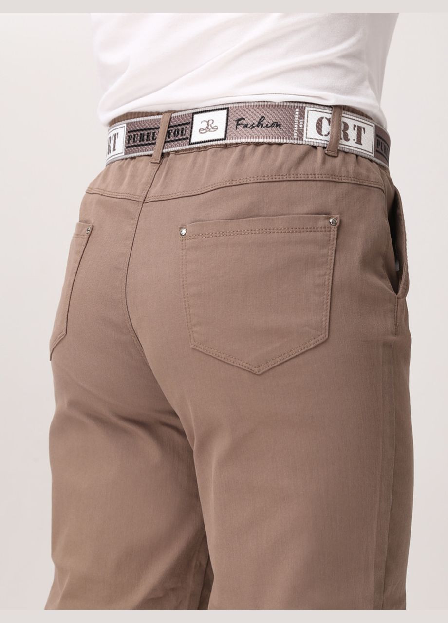Брюки женские бежевые прямые МОМ летние большой размер CARMITO MOM (290254906)