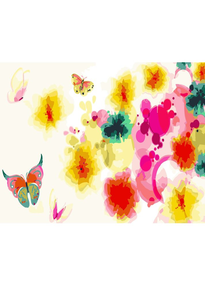 Картина за номерами Абстракція метелики см творчий набір для дітей і дорослих живопис Strateg (369758597)