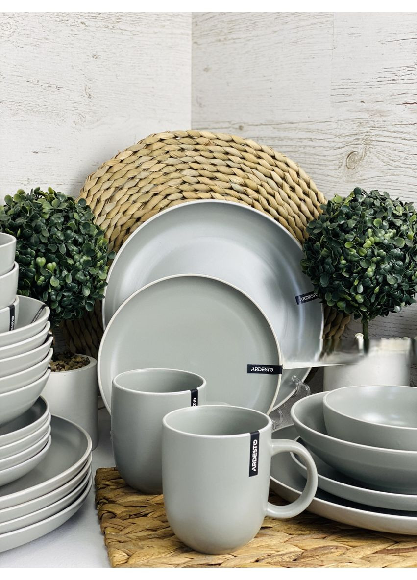 Сервиз столовый Сremona Dusty grey AR0020GRС 20 предметов серый Ardesto (349225043)