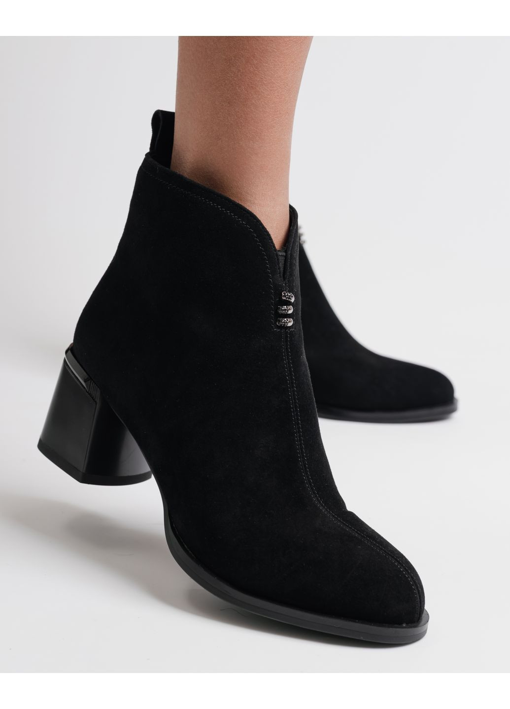 Черевики на підборах Melanda чорні замша Melanda.M (360897796)