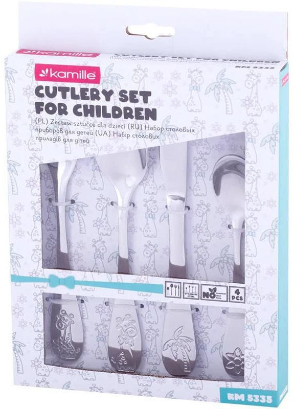 Набор детских столовых приборов "Zoo" 4 предмета Kamille (297366657)