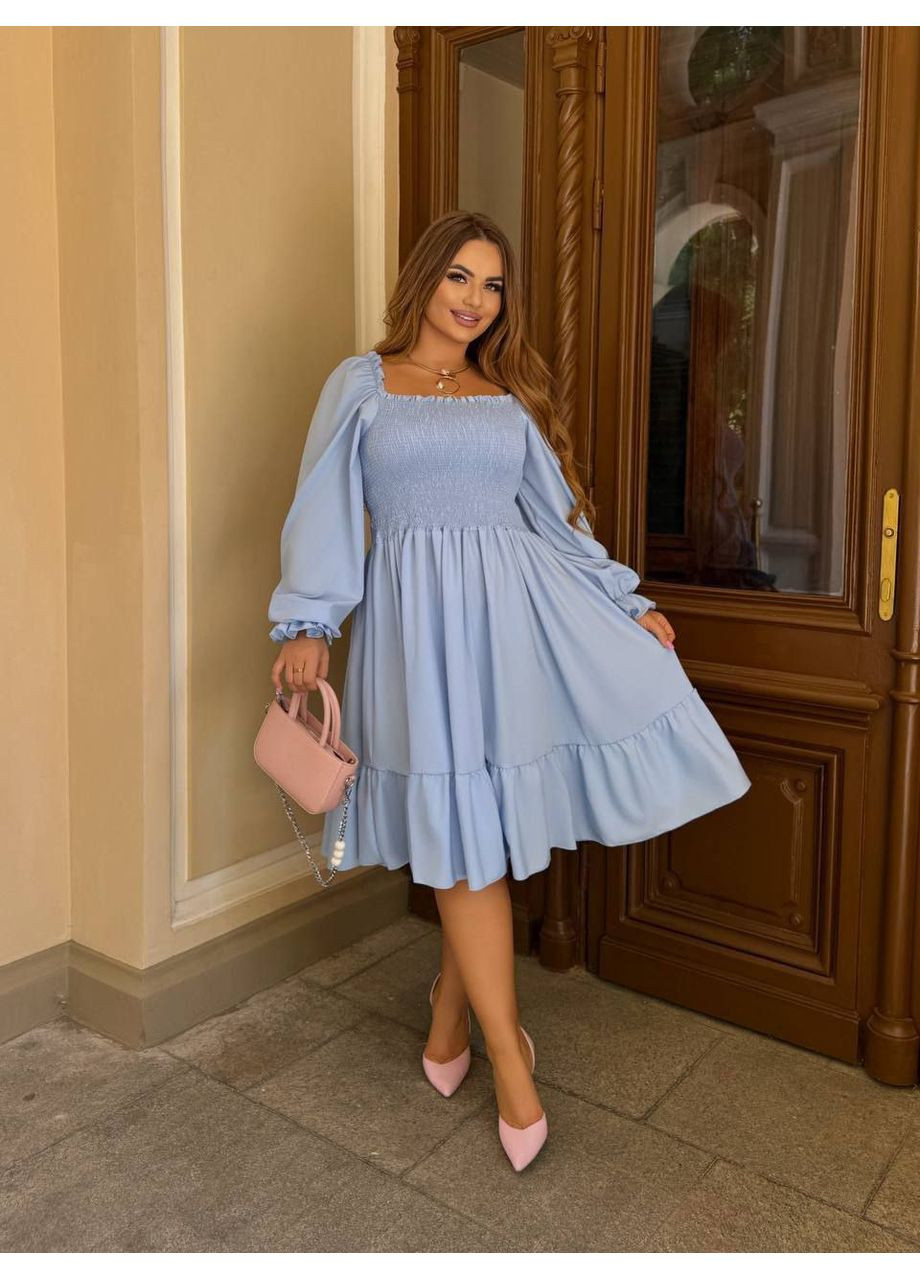 Голубое праздничный платье нарядное женское LeVi