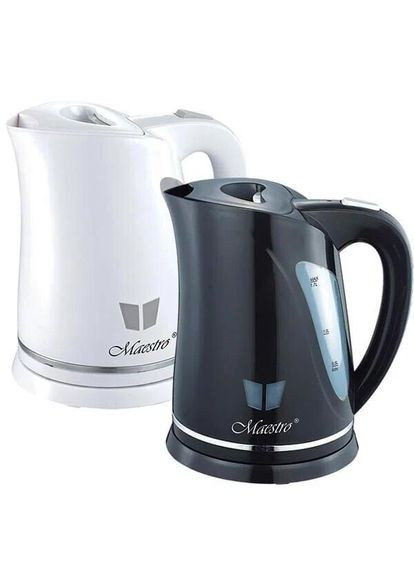 Електричний дисковий пластиковий чайник MR 038 білий електричний чайник Maestro (296925495)