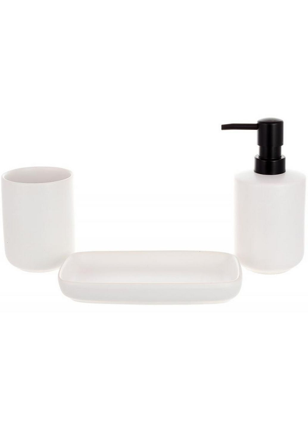 Набор аксессуаров bright для ванной комнаты "белый и черный" 3 предмета, керамика BonaDi (282595348)
