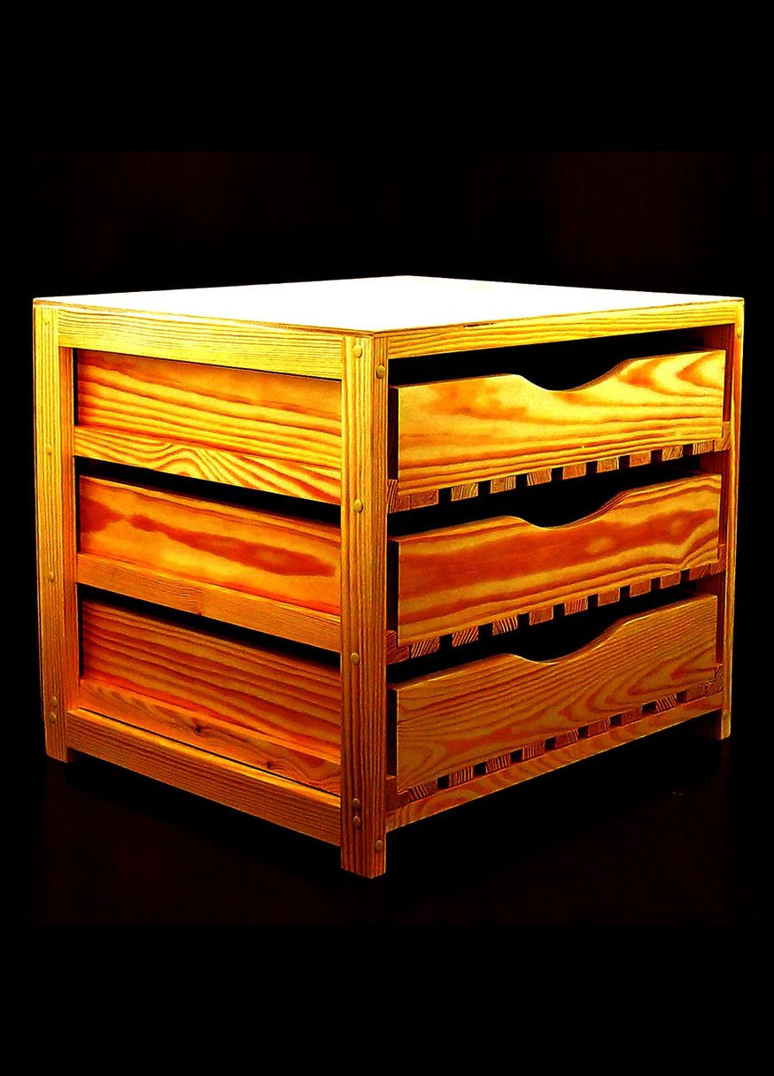 Стелаж для овочів і фруктів з дерева Кавбері каррі (ЯХТ-000703) No Brand (327845808)