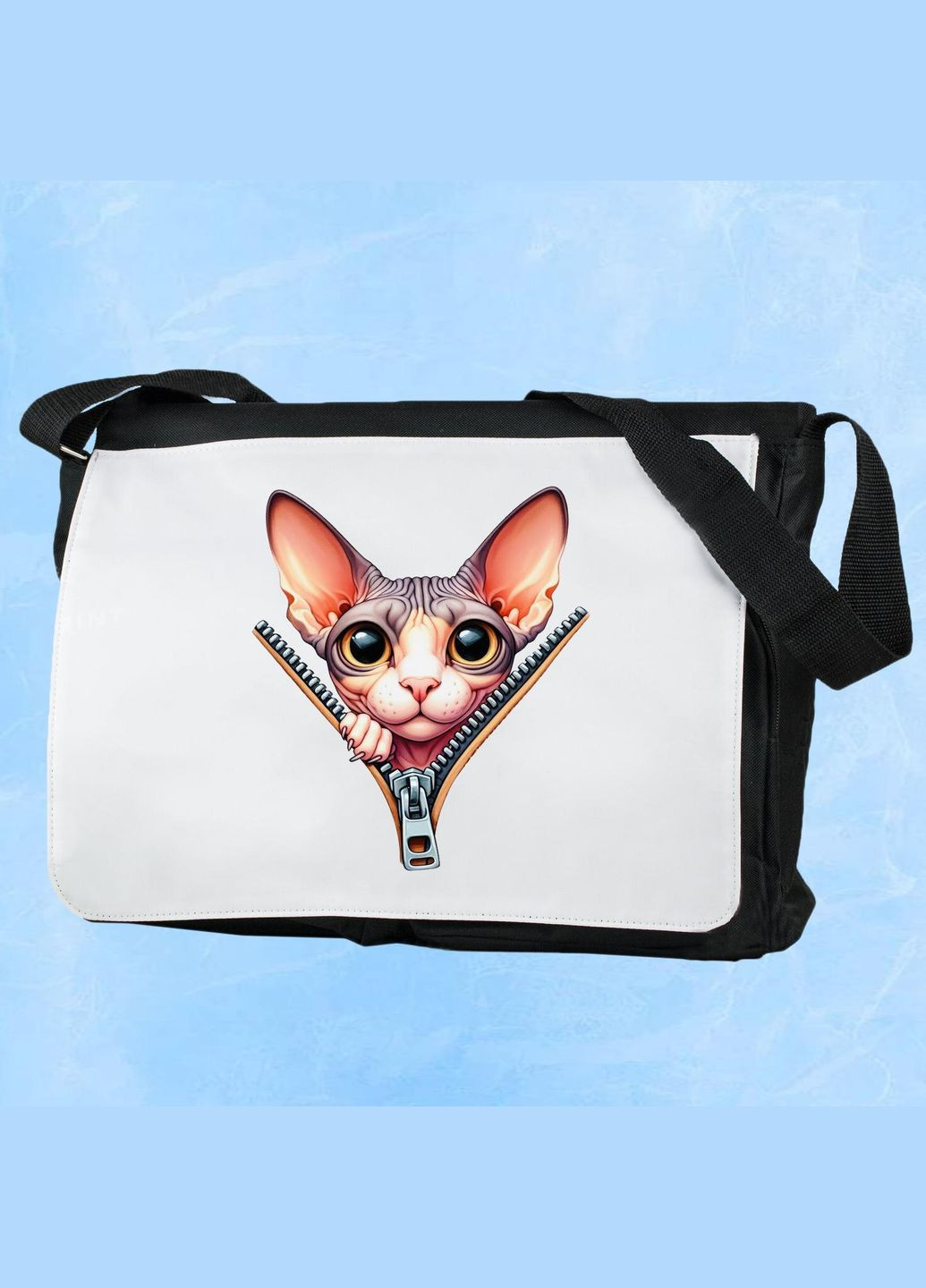 Мужская (женская) сумка через плечо для спортзала дорожная универсальная Кошки #002 Черный No Brand (322119606)