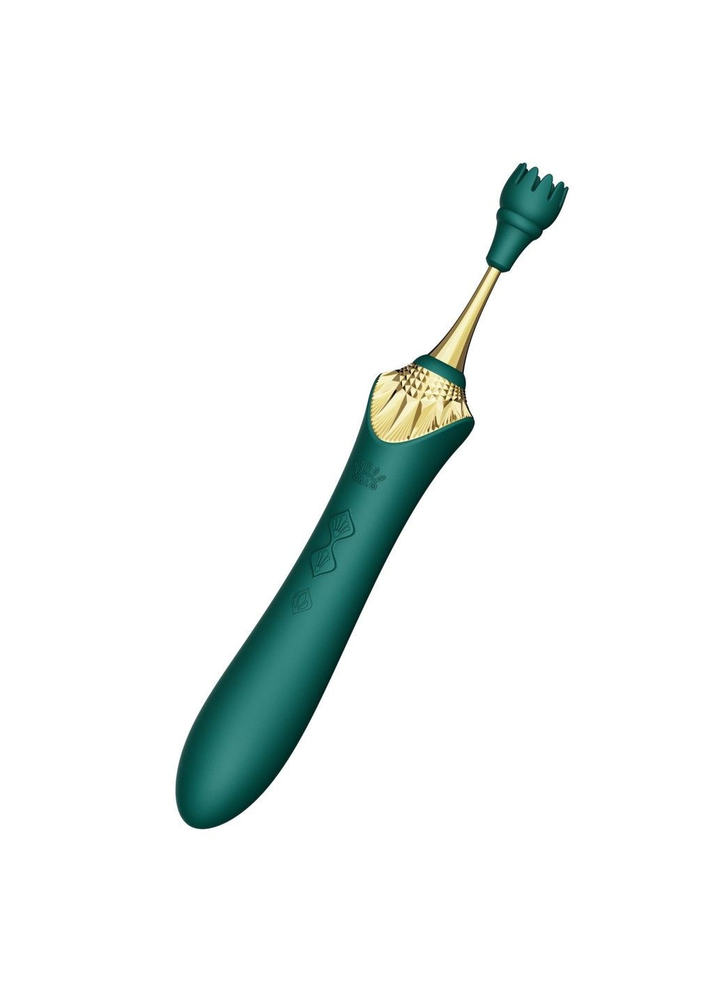 Мультифункциональный вибратор — Bess 2 Turquoise Green, 4 насадки, подогрев Zalo (316231676)