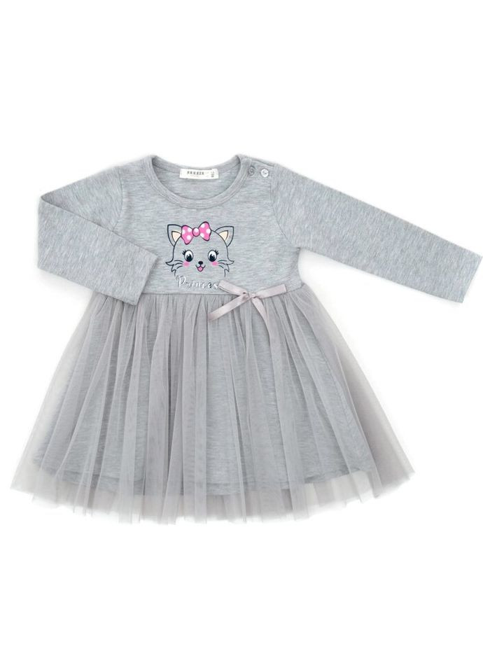 Комбинированное платье с фатиновой юбкой (19609-98g-gray) Breeze (300624797)