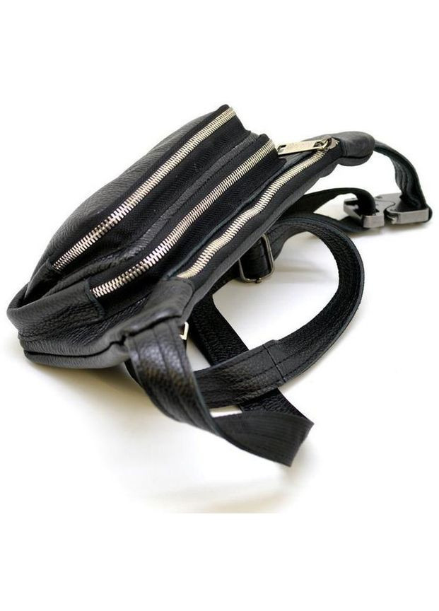 Сумка на пояс через плече чоловіча з натуральної шкіри середня Чорний 35090 TARWA (333299997)