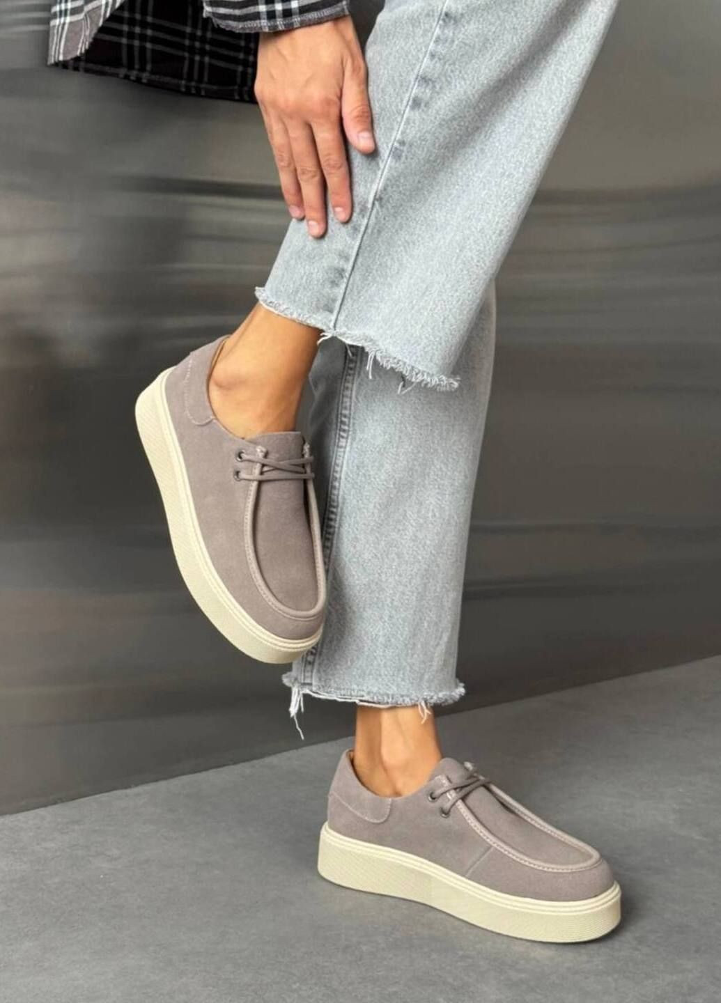 ITTS Женские лоферы бежевый з натуральная замша, китай — демисезон (361256692)