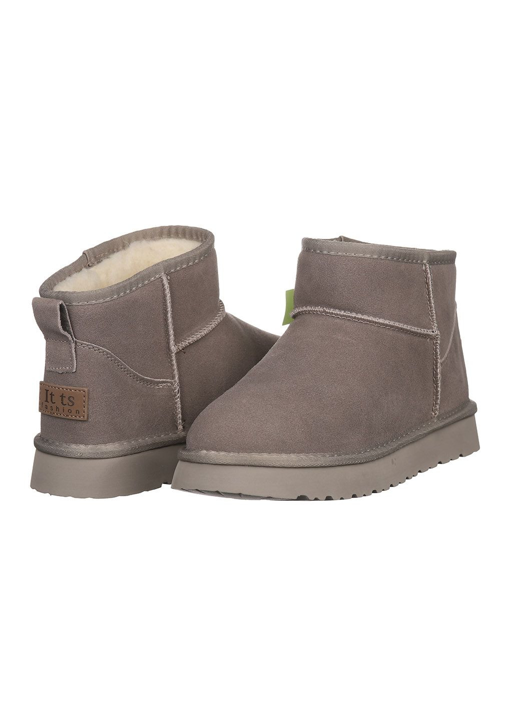 Угги женские 5755-21 зимние замшевые без застежки на низкой подошве повседневные серые It ts ITTS (365066141)