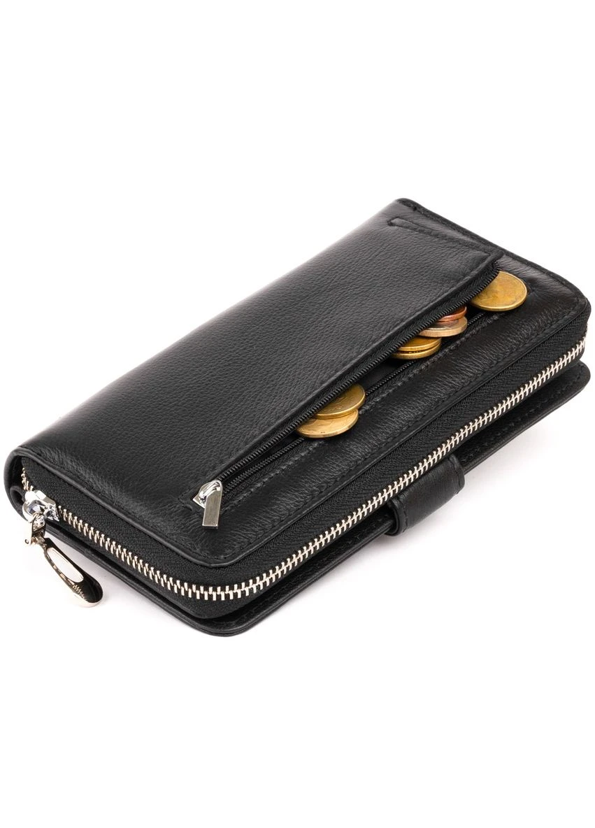 Вертикальный вместительный кошелек из кожи унисекс 19300 st leather (298569679)