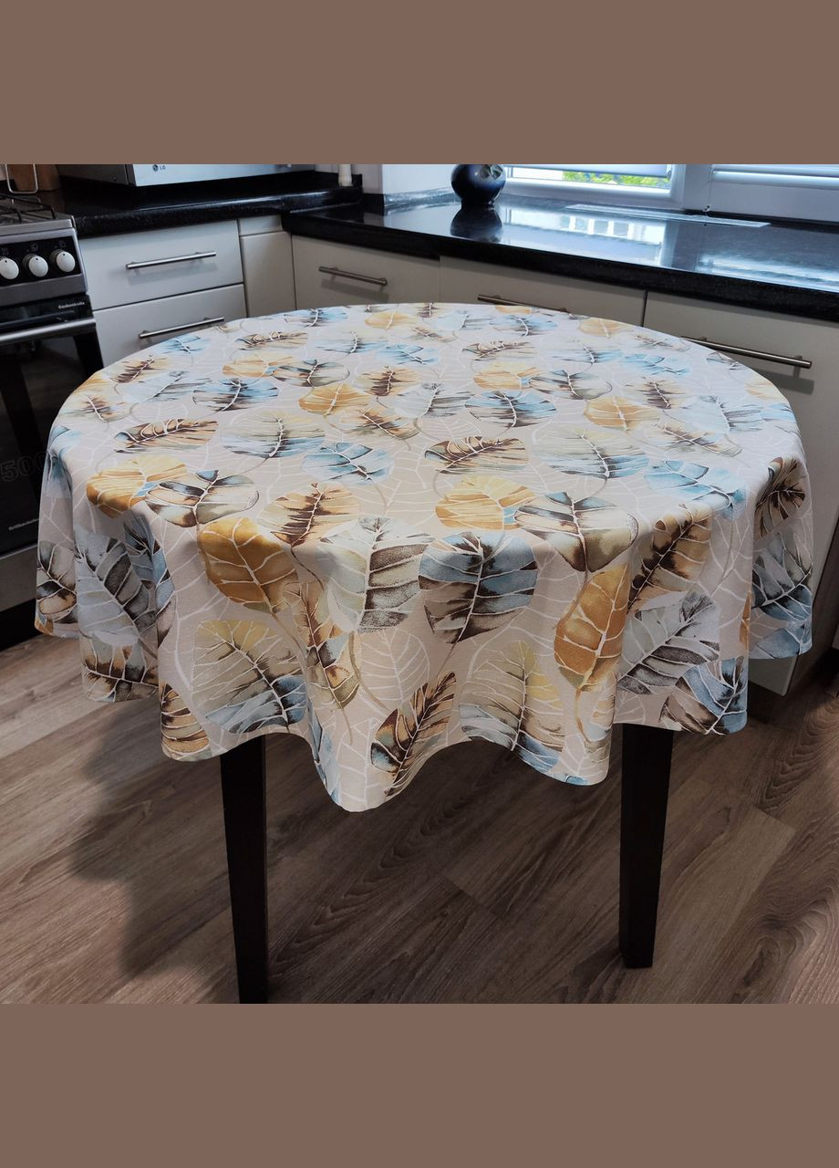 Скатертина для круглого столу водовідштовхувальна з тефлоновим покриттям з Осінній вальс 140 Maystat (305742511)