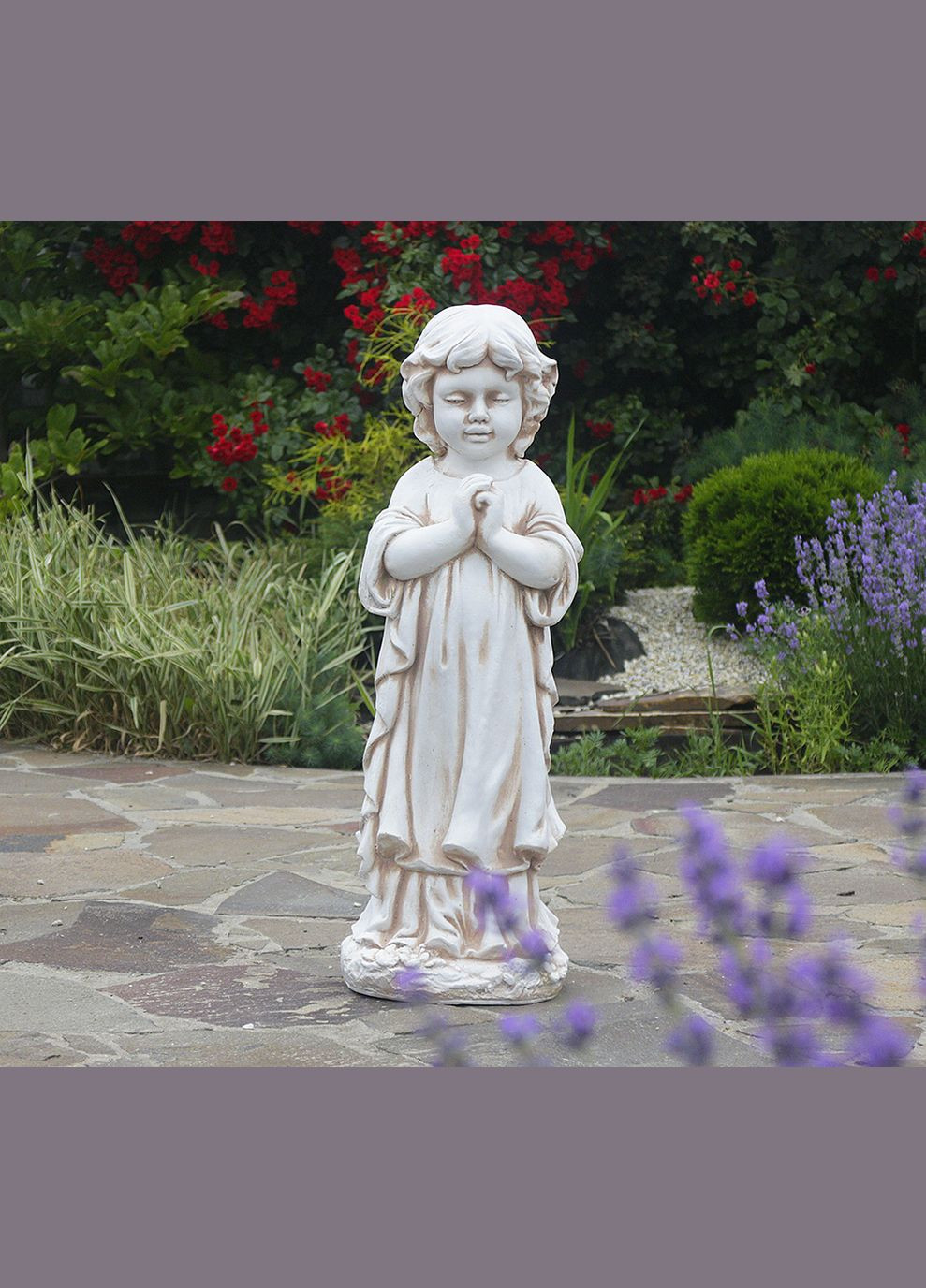 Садова фігура Дитина, що молиться, стоячи 72x24x23 см (ССП12091-1 Крем) Гранд Презент (284419148)